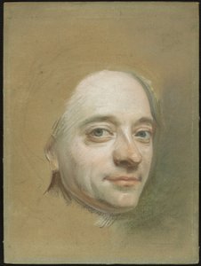 自画像、1737年頃（緑がかった黄褐色の紙にパステル） 作： Quentin de la Latour