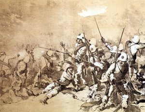 1896年のイタリアとエチオピアのアドゥアの戦い」Q.Cenni作 1896年頃 作： Quinto Cenni