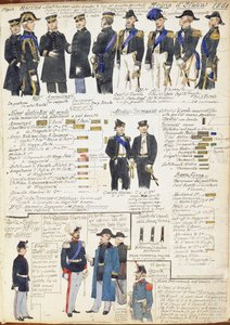 クイント・チェンニによるイタリア王国の海軍および各軍の制服とバッジ、カラー図版