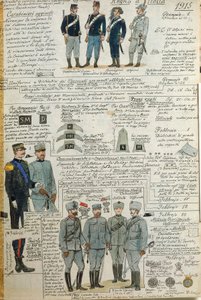 第一次世界大戦中のイタリア軍の制服、クイント・チェンニ作、カラー図版
