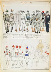 イタリア王国の軍服、カラー図版：クイント・チェンニ作 作： Quinto Cenni
