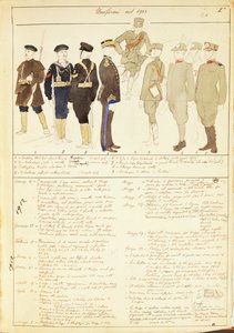 イタリア王国の軍服、カラー図版：Qinto Cenni 作： Quinto Cenni