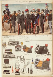 イタリア王国のカラビニエリ、将校、下士官の制服、クイント・チェンニのカラー図版