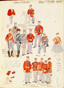イタリア王国義勇軍の軍服、カラー図版：クイント・チェンニ 作： Quinto Cenni