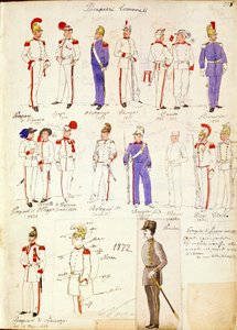 イタリア王国の自治体消防隊員の制服（クイント・チェンニ作）、カラー版 作： Quinto Cenni