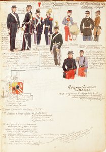 クイント・チェンニによるボローニャ臨時政府の制服、カラー図版 作： Quinto Cenni
