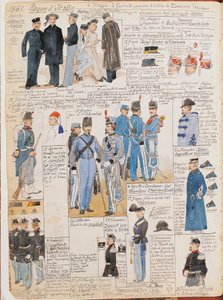 Quinto Cenniによるイタリア王国の様々な制服、カラープレート