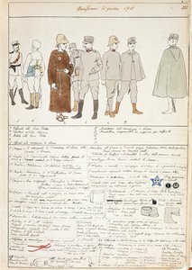イタリア王国の軍服、クイント・チェンニによるカラープレート 作： Quinto Cenni