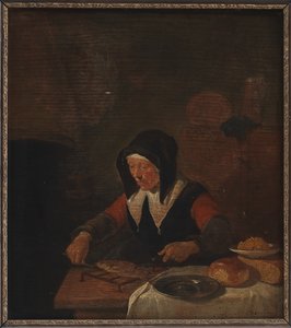 食事中の老婆 作： Quiringh Gerritsz van Brekelenkam