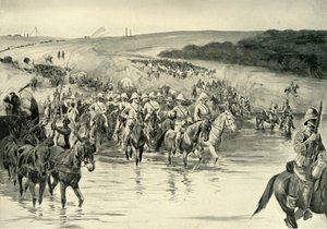 「ウォール川を渡るロバーツ卿とその軍隊」、1901 年。 作： RM Paxton