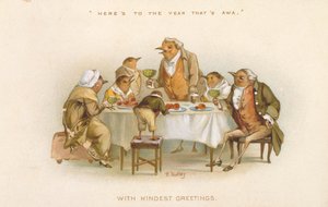 「ここが阿波の年だ」ビクトリア朝のクリスマスカード 作： R. Dudley