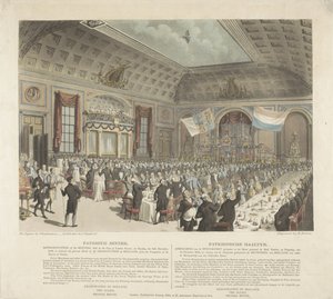 ロンドンでの愛国的な食事、1813 年 愛国的な夕食。 1813 年 12 月 14 日火曜日、シティ オブ ロンドン タバーンで開催された会議の代表者 (...) / 愛国的な食事。 City Lというホテルで開催された集いのイメージ