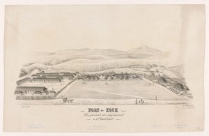 フォート デ コックの眺め Fort de Kock / Vue générale du campemente / du 17de Batail.on Infant.rie (オブジェクトのタイトル) 作： R. Walthert (signed by artist)