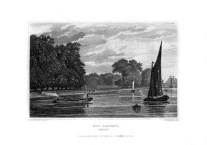 キューガーデン、ロンドン、1829年。 作： R. Winkles