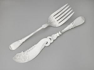 魚のフォークとナイフ 1835年～1845年頃（銀製 作： R. and W. Wilson