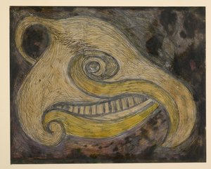 羊の頭骨と骨ばったくちばしを組み合わせた動物の頭部 作： Rabindranath Tagore