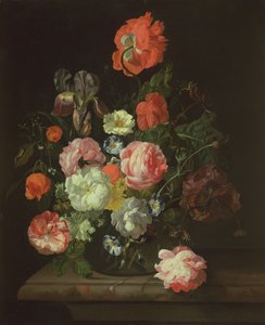 ガラスの花瓶を花します。 作： Rachel Ruysch