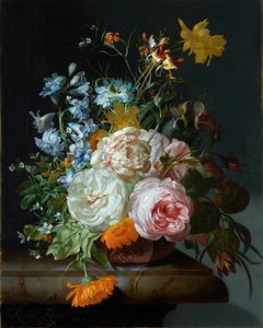 テラコッタの花瓶の花 作： Rachel Ruysch