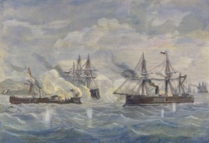 1879年のペルー船「ワスカル」とチリの「ブランコ・エンカラダ」および「コクラン」の間の海戦