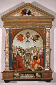 福者の礼拝の祭壇画：最後の晩餐、聖セバスティアヌスと聖ロッシュ