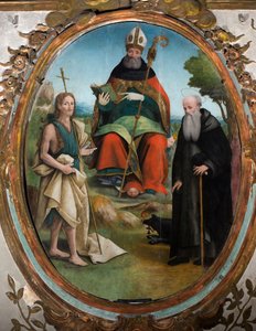 聖アウグスティヌス祭壇画（ガレアーニ祭壇画）1522年頃（テンペラ、パネル） 作： Raffaele De (fl.1514 1573) Pancalino