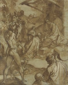 マギの崇拝、1550-78。 作： Raffaellino da Reggio