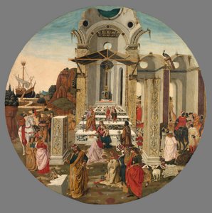 マギの崇拝、c。 1495年。 作： Raffaello Botticini