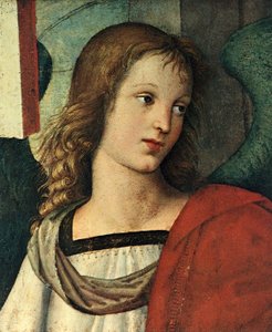 天使の頭、c。 1500 作： Raffaello Sanzio Raphael