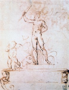 お祭りの装飾のためのアウトライン構成、c1500-1520 作： Raffaello Sanzio Raphael