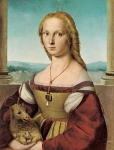 ユニコーンを持つ若い女性の肖像画、1505-1506 作： Raffaello Sanzio Raphael