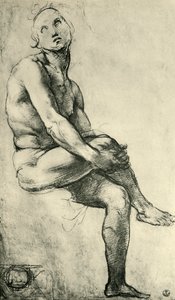 着席した男性のヌード、1509〜1511年、1943年。