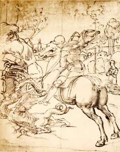 ドラゴンを殺すセントジョージ 作： Raffaello Sanzio Raphael