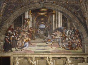 寺院からのヘリオドロスの追放、スタンザディエリオドロ、1511〜12年 作： Raffaello Sanzio Raphael