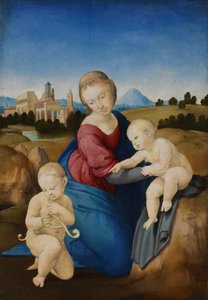幼児洗礼者とマドンナと子供エステルハージマドンナ 作： Raffaello Sanzio Raphael