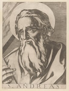 聖アンドリュー 聖アンドリュー (オブジェクトのタイトル) Christ, Mary en de twaalf apostelen (シリーズタイトル) 聖使徒大学（シリーズタイトル） 作： Raffaello Schiaminossi