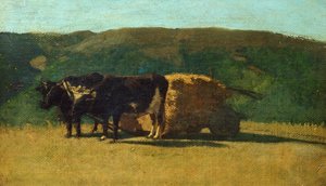 Bois pretos puxando carroça de Raffaello Sernesi (1838-1866)
