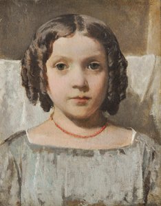 珊瑚のネックレスをした少女 作： Raffaello Sernesi