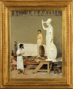 ミネルバ像の制作に取り組むフィディアス、1869 年。