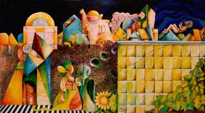 高い壁の上にある 作： Raimondo Gambino