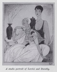 アニータ・ルース著「But Gentlemen Marry Brunettes」のイラスト（リトグラフ版 作： Ralph Barton