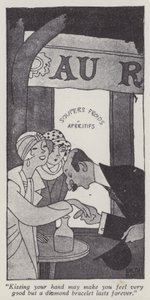アニタ・ルースの「紳士は金髪がお好き」のイラスト（リトグラフ版 作： Ralph Barton