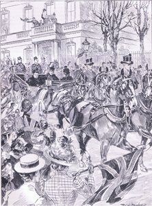 クイーンズが最後にロンドンを訪れたのは1900年3月、イギリスのカッセルの歴史、1900年代のイラスト 作： Ralph Cleaver