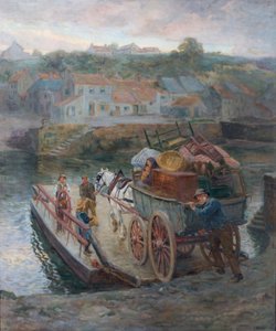 クロトンヒルトンフェリー、1912年 作： Ralph Hedley