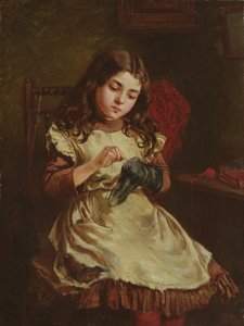 ダーニングザソック、1882 作： Ralph Hedley