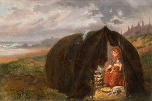 サウスシールズ近くのビーチでキャンプしたジプシー、1876年