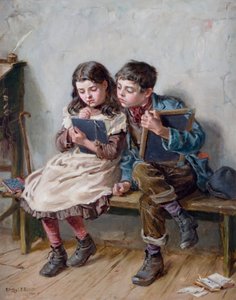 学校で、1883 作： Ralph Hedley