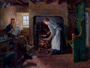 食事時間、1895 作： Ralph Hedley
