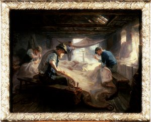 帆のロフト、1908 作： Ralph Hedley
