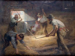 脱穀場、1898年頃 作： Ralph Hedley