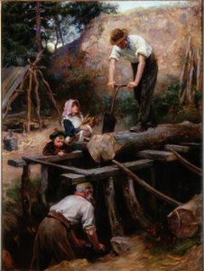 ウッドソーヤーズ、1896 作： Ralph Hedley